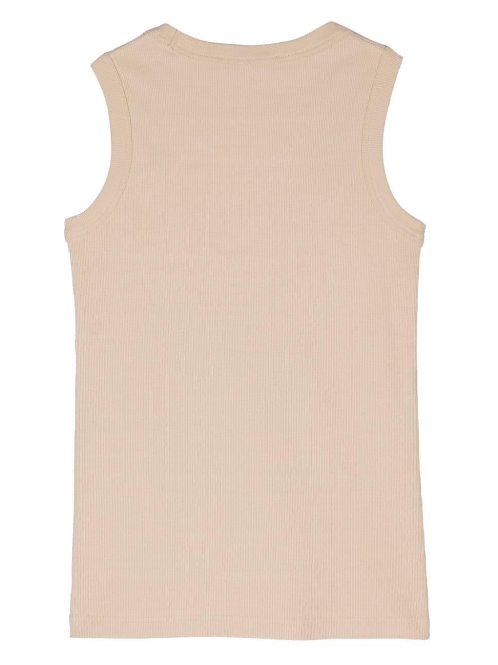 Shop Sofie D'hoore Ribbed Cotton Tank Top In Nude