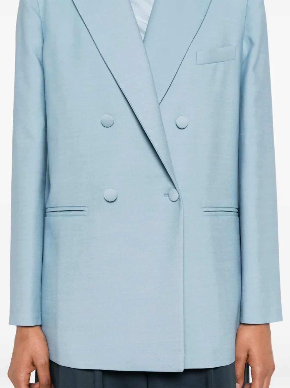 Shop Federica Tosi Double-breasted Blazer In Blue