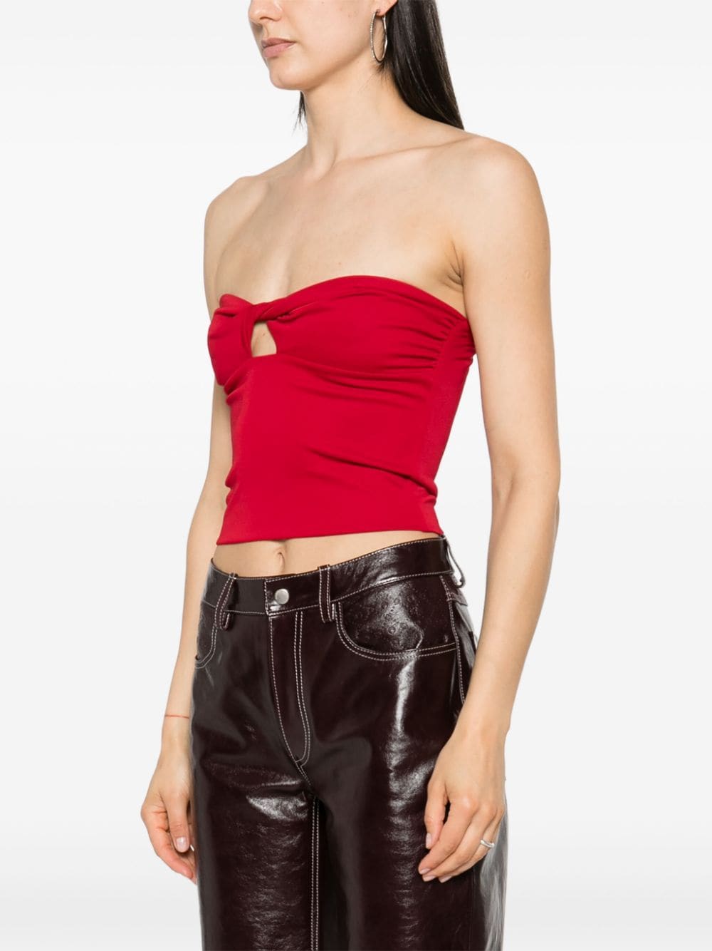 THE ANDAMANE Lucille strapless top Rood