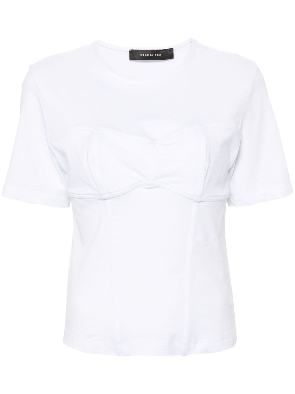 Shop Federica Tosi 3d-bra Cotton T-shirt In White
