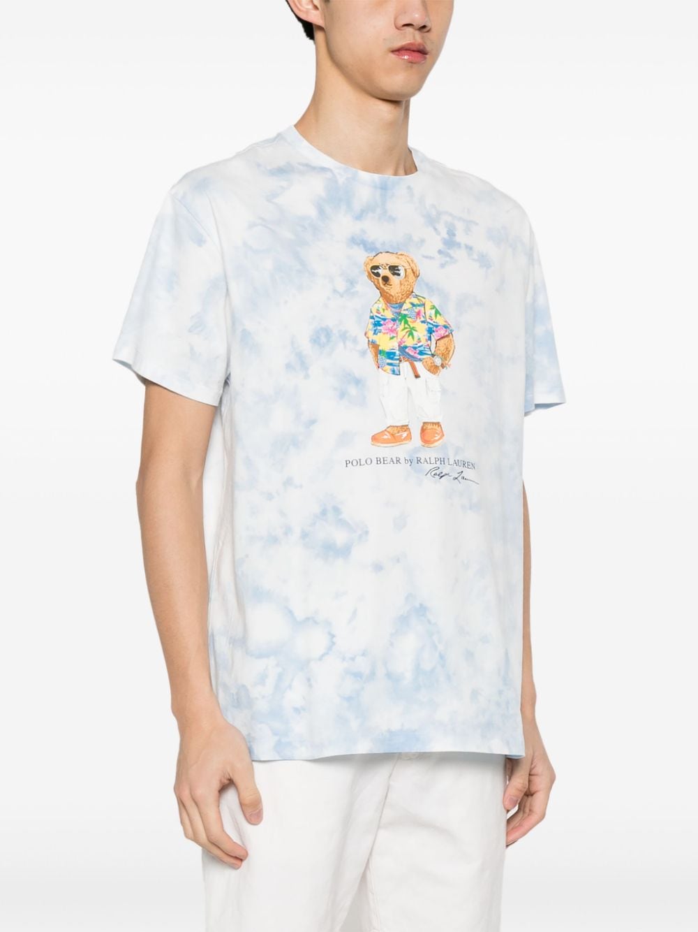Shop Polo Ralph Lauren Polo Bear-motif Cotton T-shirt In Blue