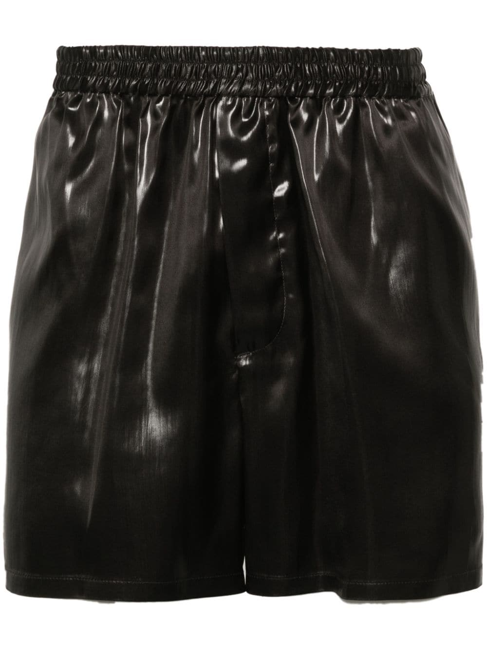 Sapio Coated Elasticated Shorts In Black