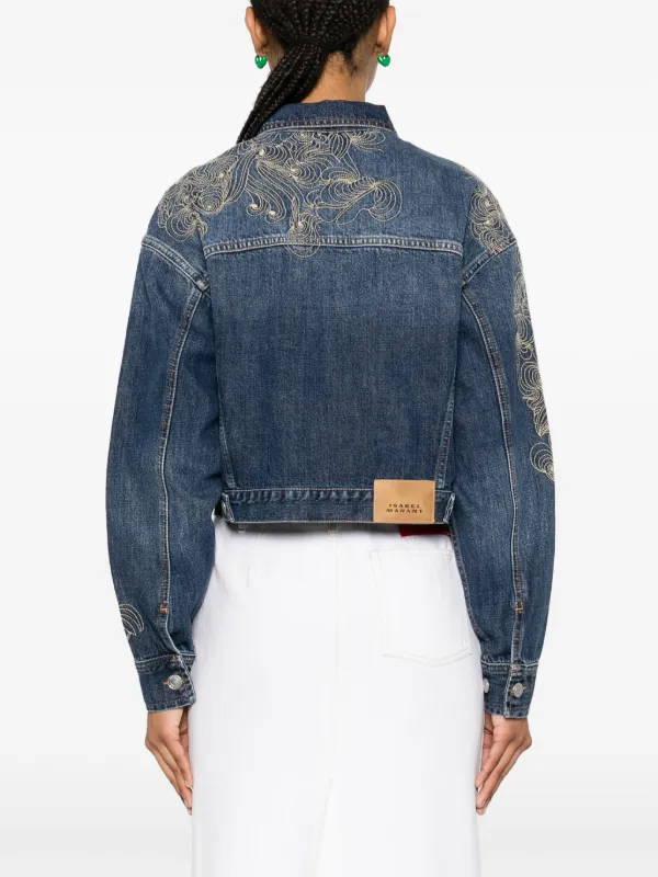 ISABEL MARANT Giacca Isleya Denim Crop Blu FARFETCH IT