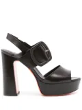 Santoni 120mm leather sandals - Brown