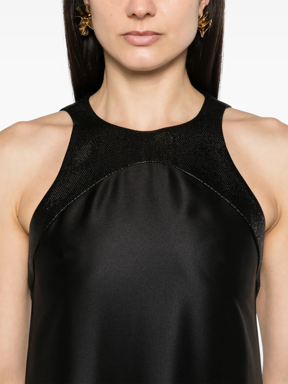 Giorgio Armani Midi-jurk met open rug Zwart