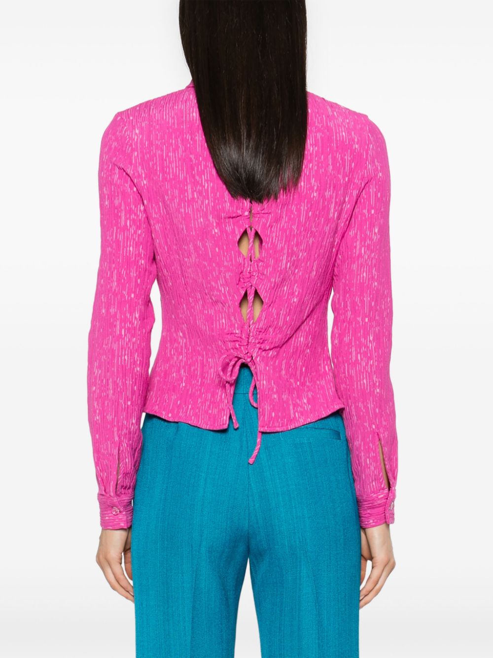 Shop Stine Goya Lilla Crinkled Shirt In Pink