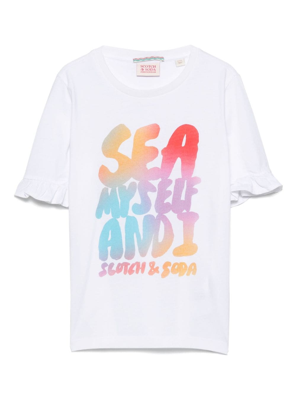 Scotch & Soda Kids' Slogan-print Cotton T-shirt In Weiss