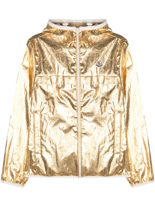 Moncler Roques Laminated Hooded Jacket Gold FARFETCH HK