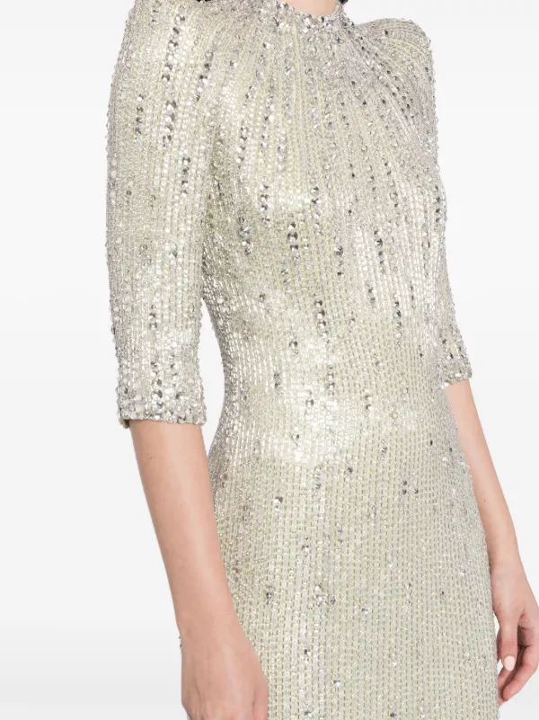 Jenny Packham Aurora Sequined Gown | Green | FARFETCH Jenny Packham Aurora Sequined Gown | Green | FARFETCH