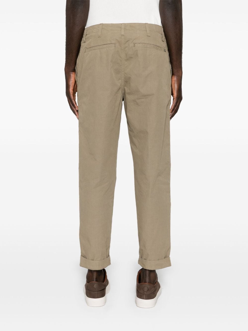 Shop Dondup Mid-rise Cropped Trousers In Neutrals