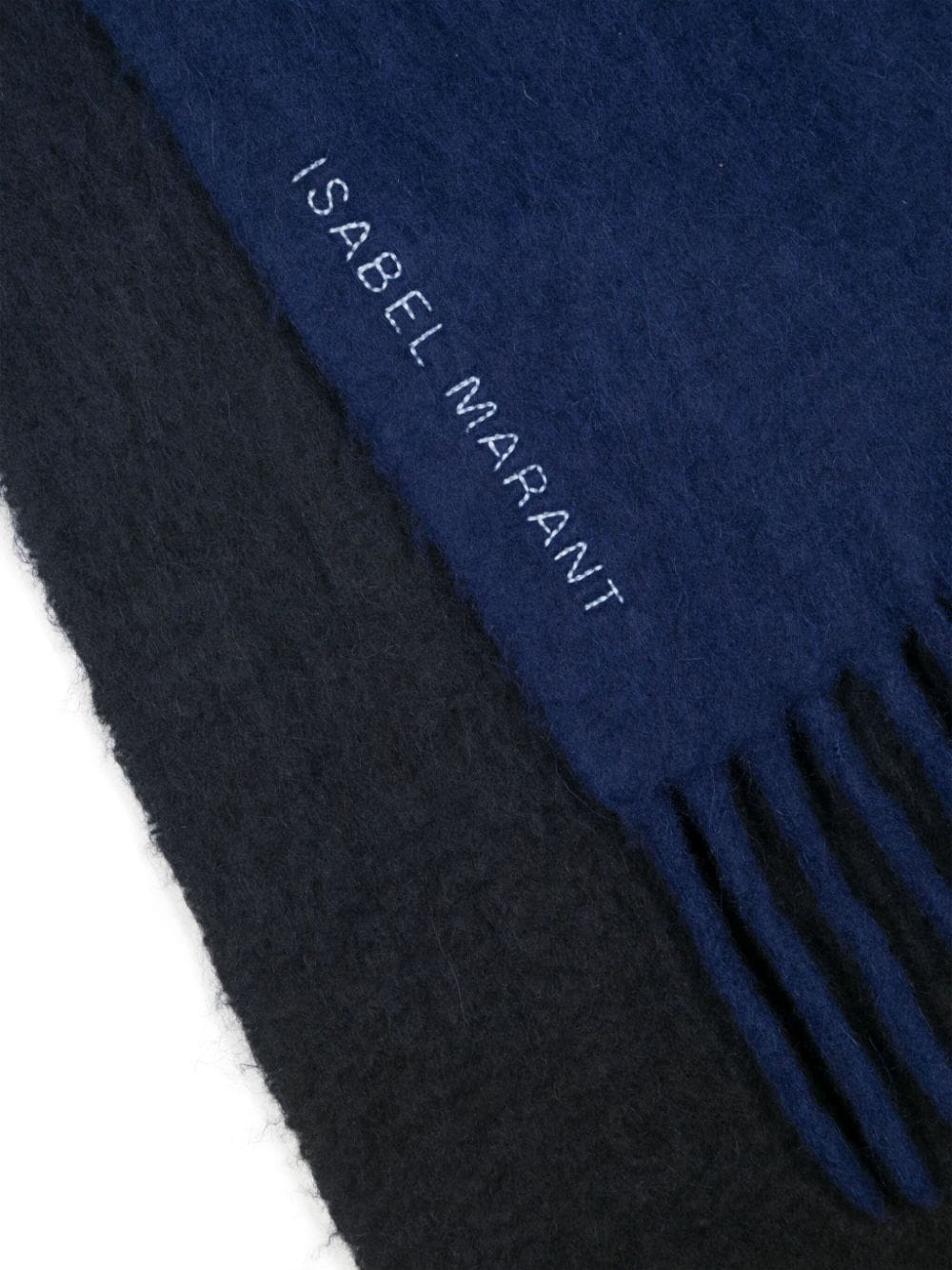 Shop Isabel Marant Embroidered-logo Knitted Scarf In Blue