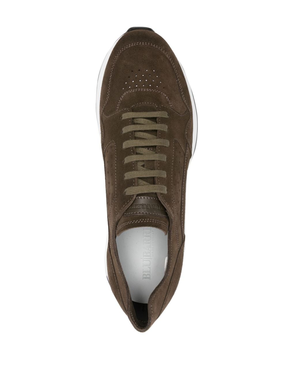 Shop Barrett Perforated Suede Sneakers In Brown