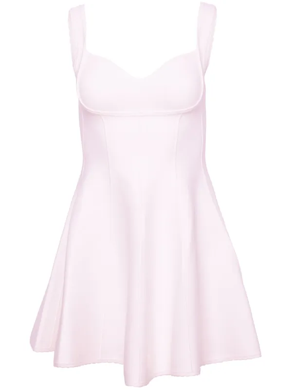 Fleur Du Mal Brigette Flared Mini Dress - White Fleur Du Mal Brigette Flared Mini Dress - White