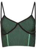 Fleur Du Mal striped ribbed-knit top - Green