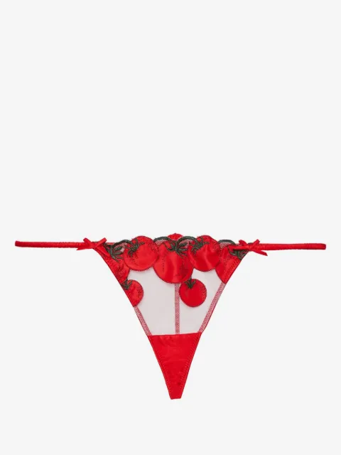 Fleur Du Mal Pomodoro embroidered V-string