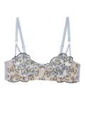 Fleur Du Mal Farfalle embroidered balconette bra - Blue