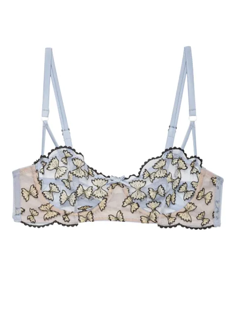Fleur Du Mal Farfalle embroidered balconette bra