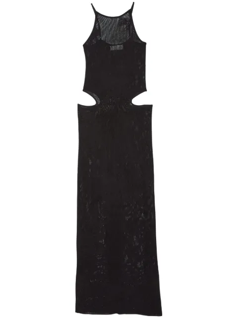 Fleur Du Mal pointelle-knit lace maxi dress DR05410100 - 0