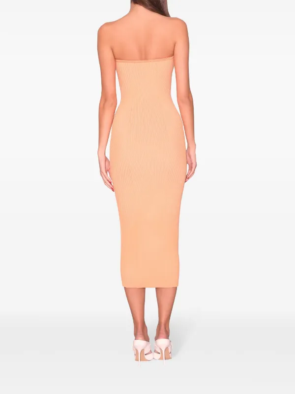 Fleur Du Mal ribbed-knit Tube Dress | Orange | FARFETCH