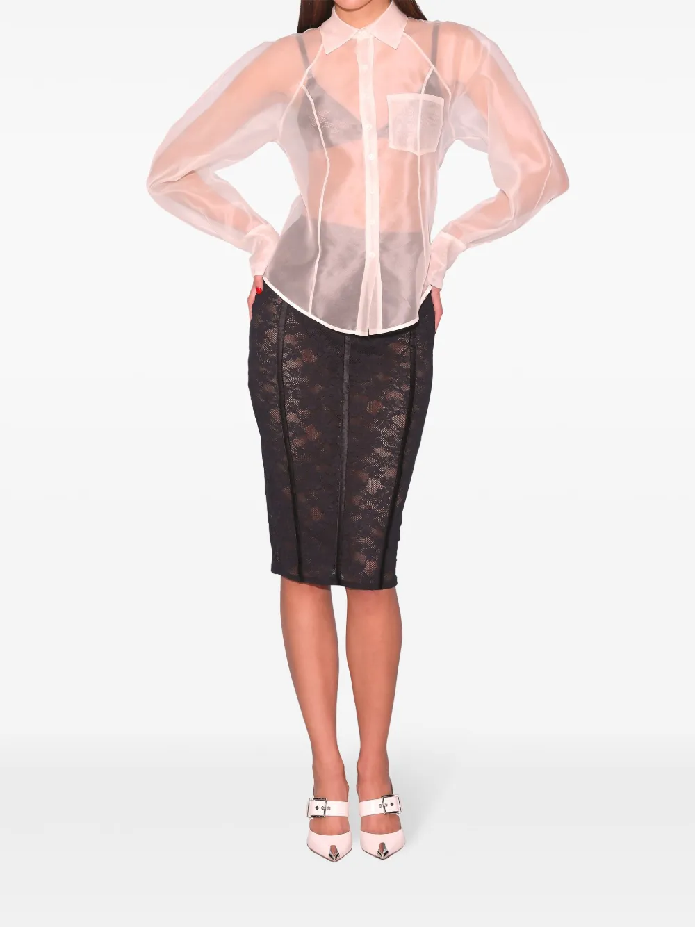 Fleur Du Mal Doorzichtige blouse - Wit