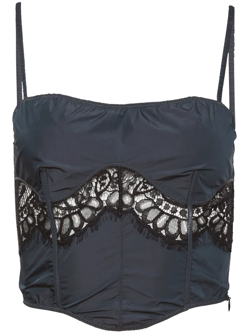 Fleur Du Mal Bustier topt met kant Blauw