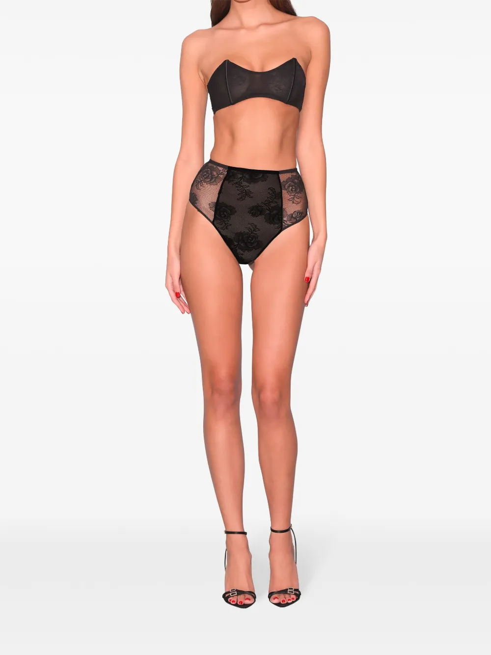 Fleur Du Mal Bouquet slip met kant Zwart