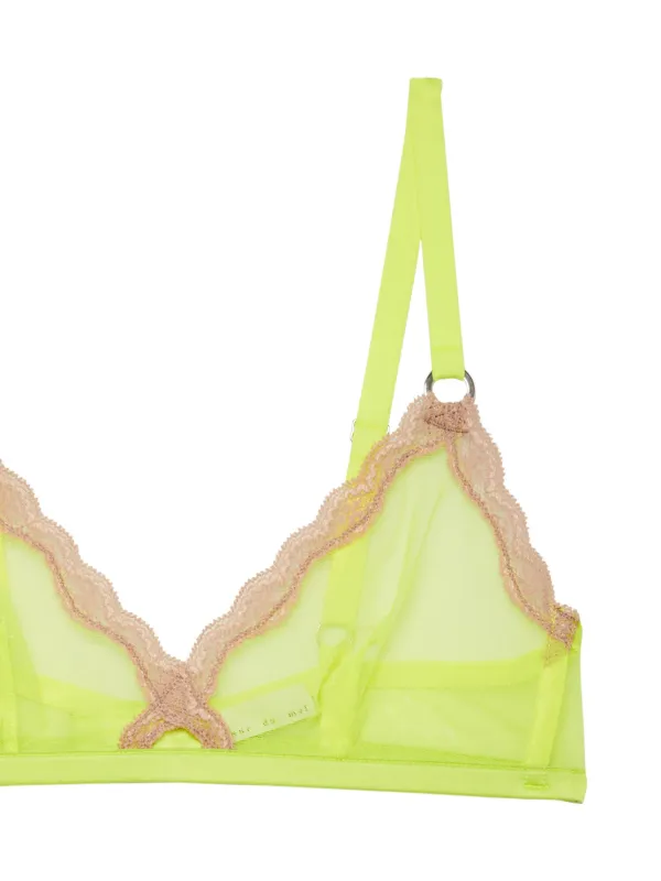 Fleur Du Mal Sheer Tulle Bralette Green FARFETCH AE