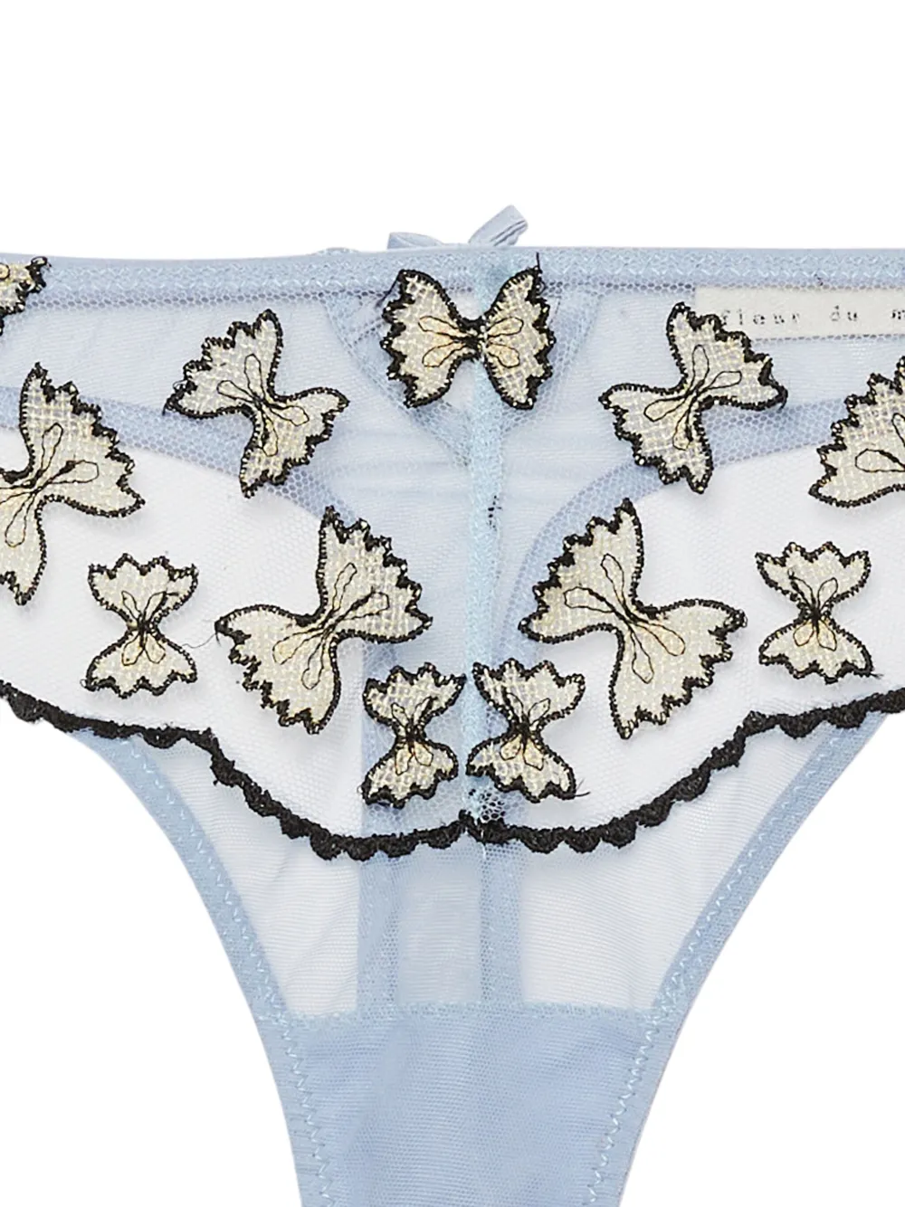 fleurdumal Fleur Du Mal Farfalle string met borduurwerk - Blauw