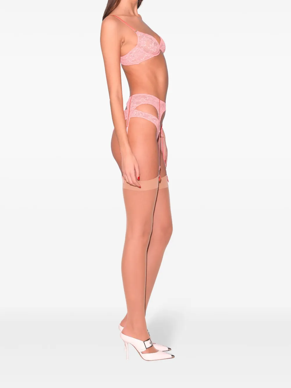 Fleur Du Mal Le Stretch Lace Bra In Pink