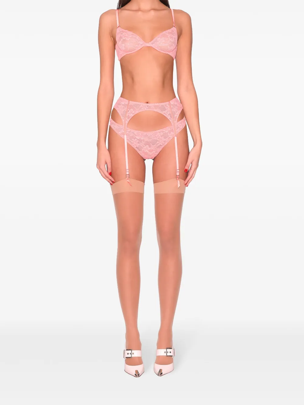 Fleur Du Mal Le Stretch Lace Bra In Pink