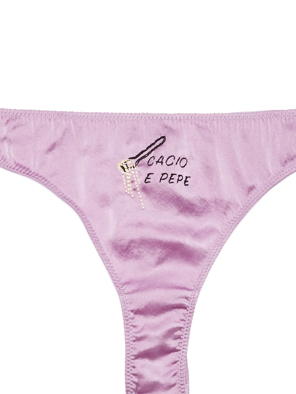 Fleur Du Mal logo-print silk thong - Roze