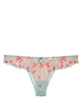 Fleur Du Mal Rose and Vine embroidered cheeky briefs - Green