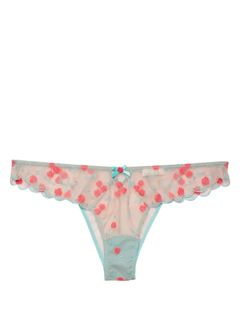Fleur Du Mal Rose and Vine embroidered cheeky briefs