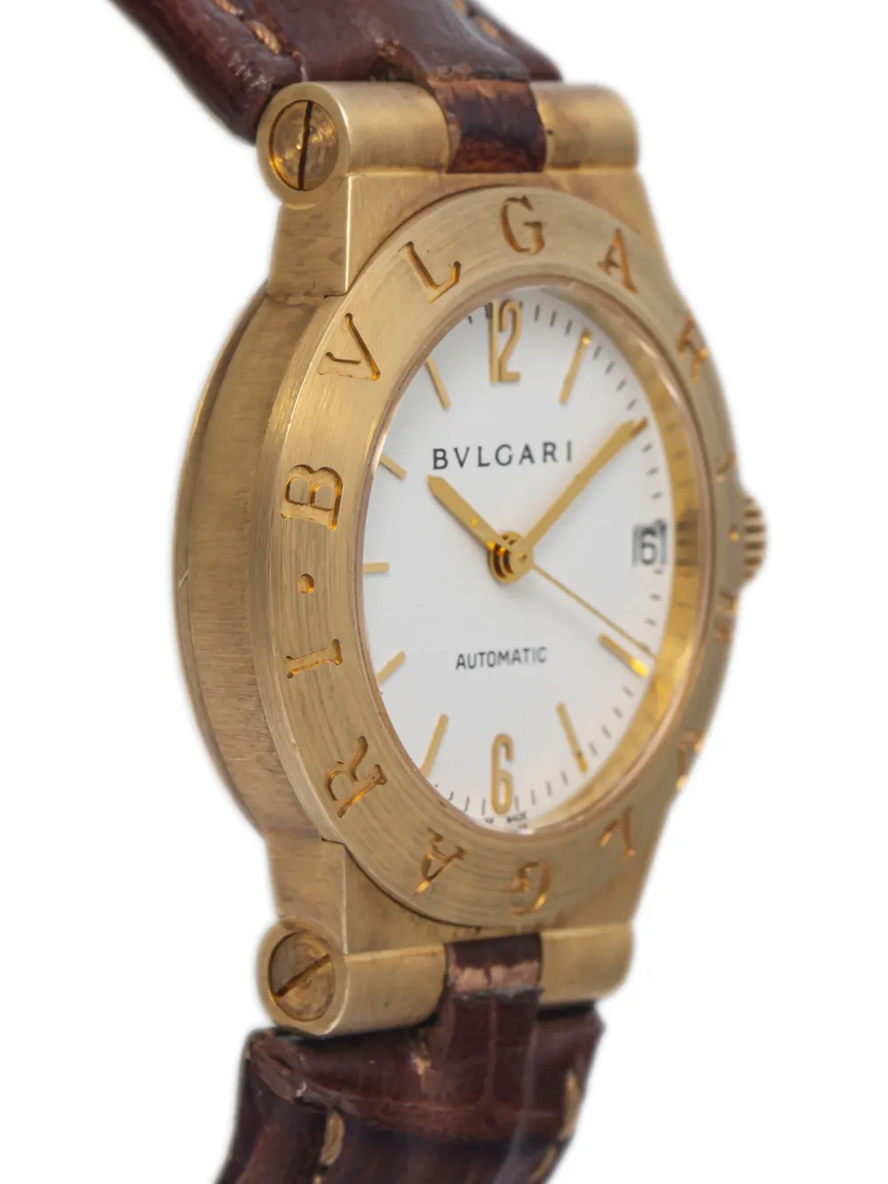 Pre-owned Bvlgari  Diagono 35mm In White