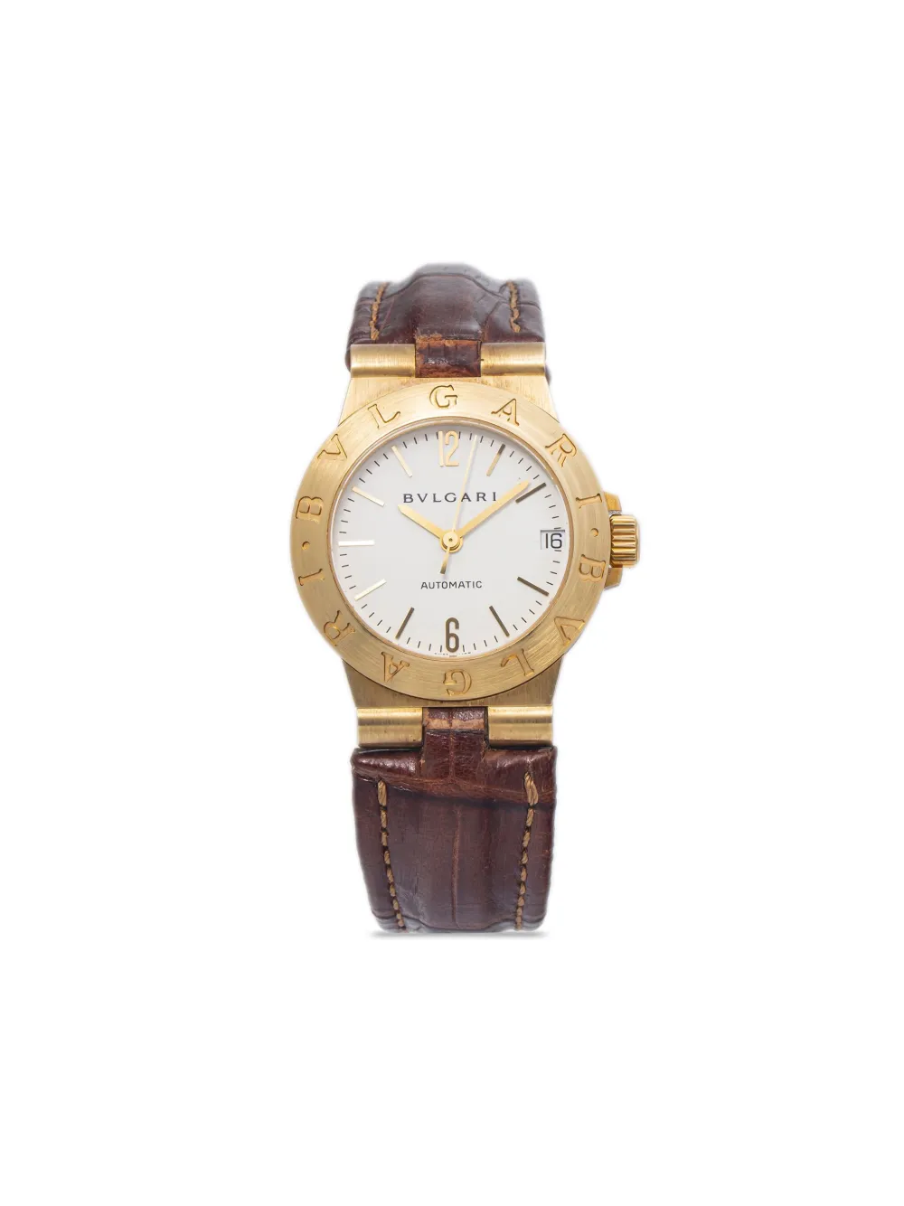 Pre-owned Bvlgari  Diagono 35mm In White