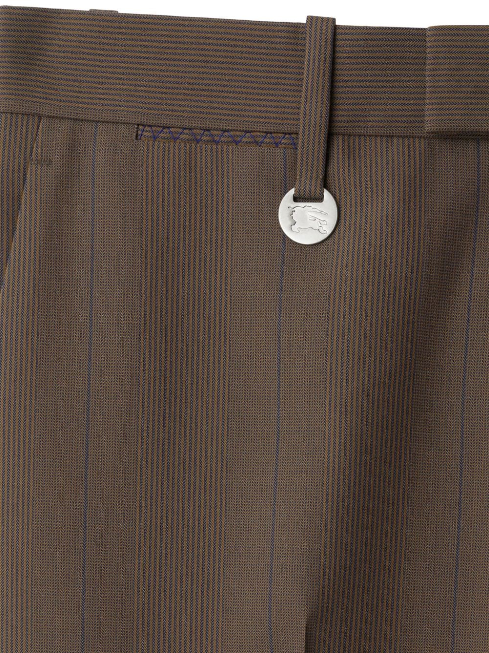 Shop Burberry Wool Tailored Trousers In Braun