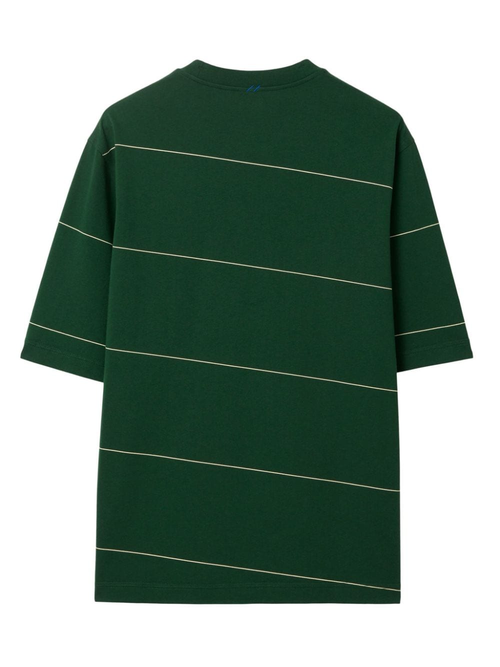 Shop Burberry Striped Cotton T-shirt In Green