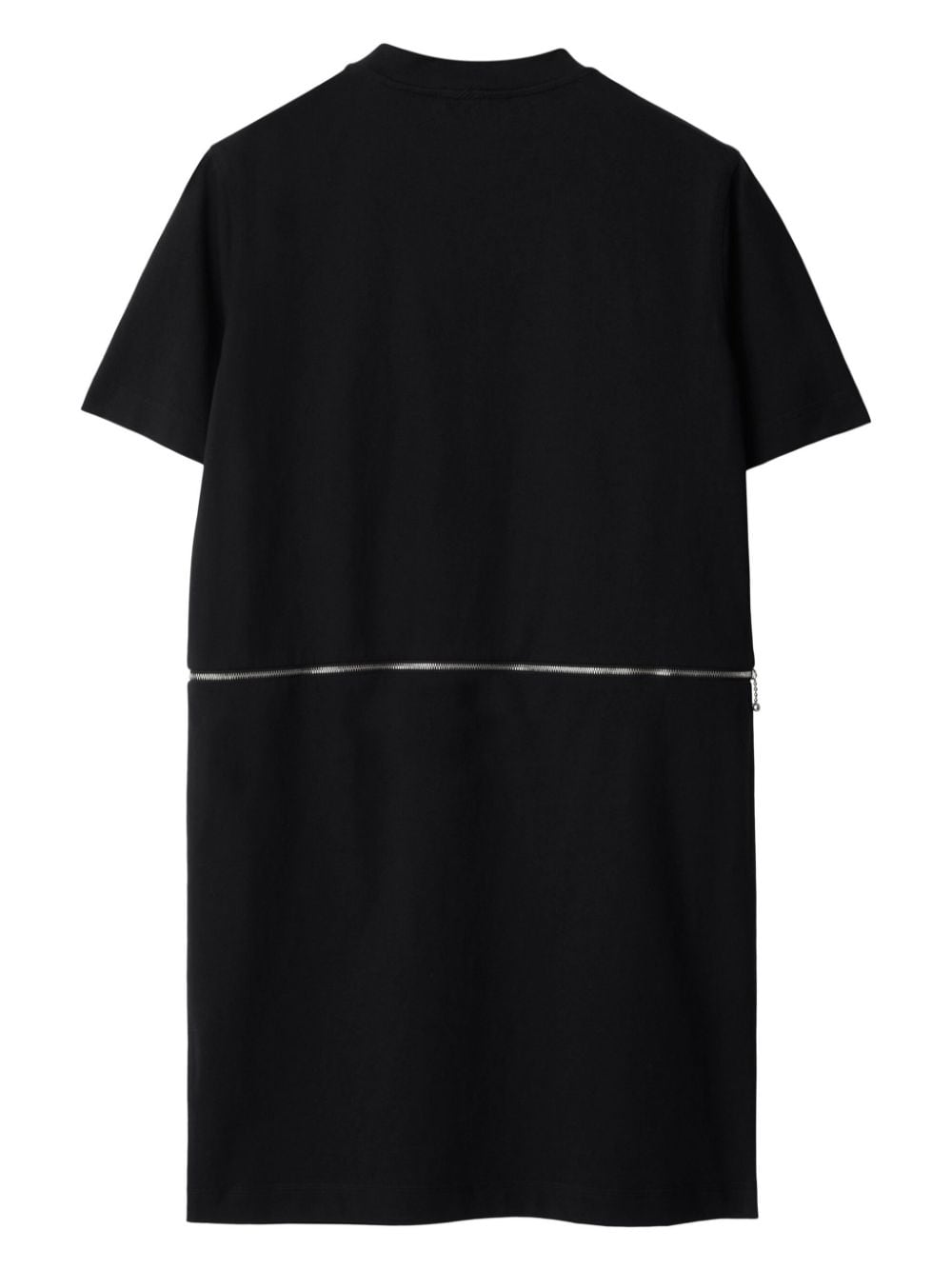 Shop Burberry Logo-embroidered Cotton Dress In 黑色