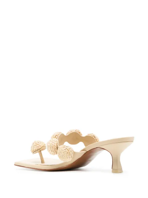 Cult Gaia Sarina raffia-appliqué sandals SD1642SH0179 - 2