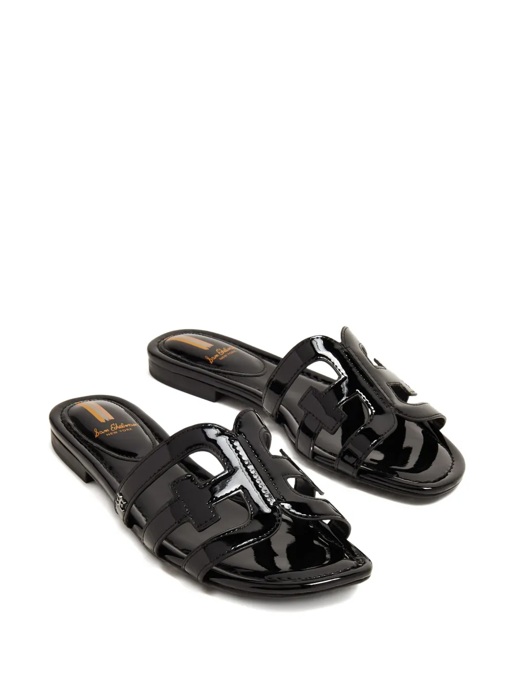 Sam Edelman Bay patent flat sandals Black