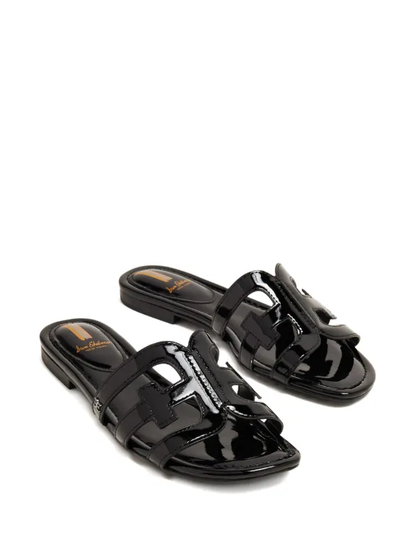 Sam Edelman Bay Patent Flat Sandals | Black | FARFETCH VN
