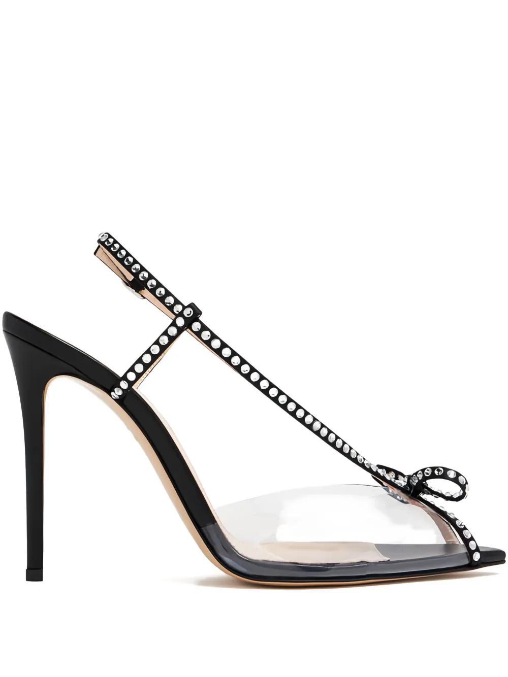 Andrea Wazen 105mm Kay Embellished Sandals In Black