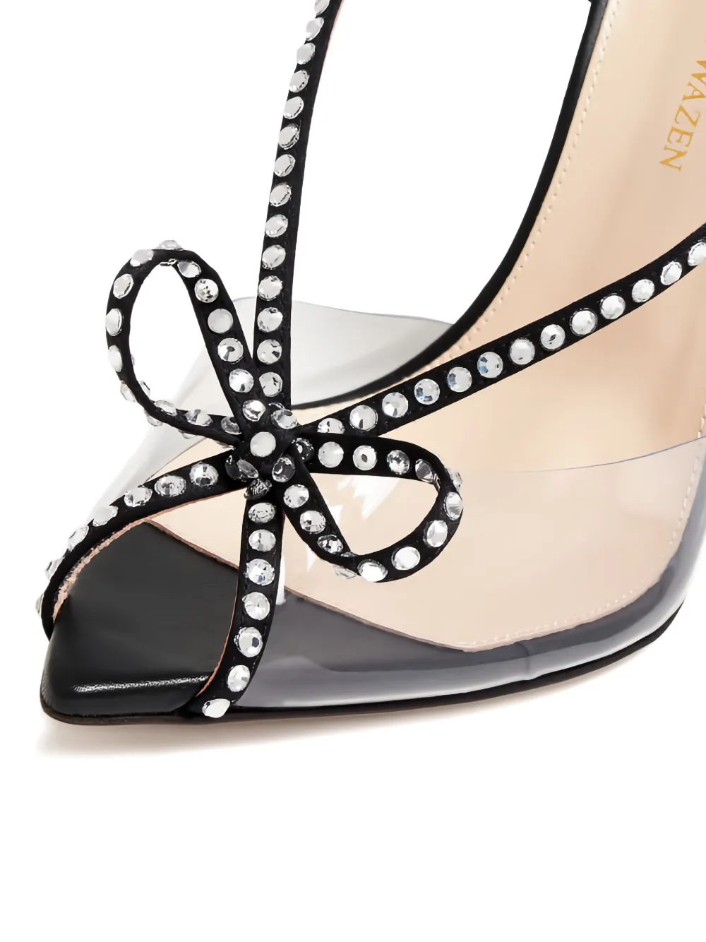 Andrea Wazen 105mm Kay Embellished Sandals In Black