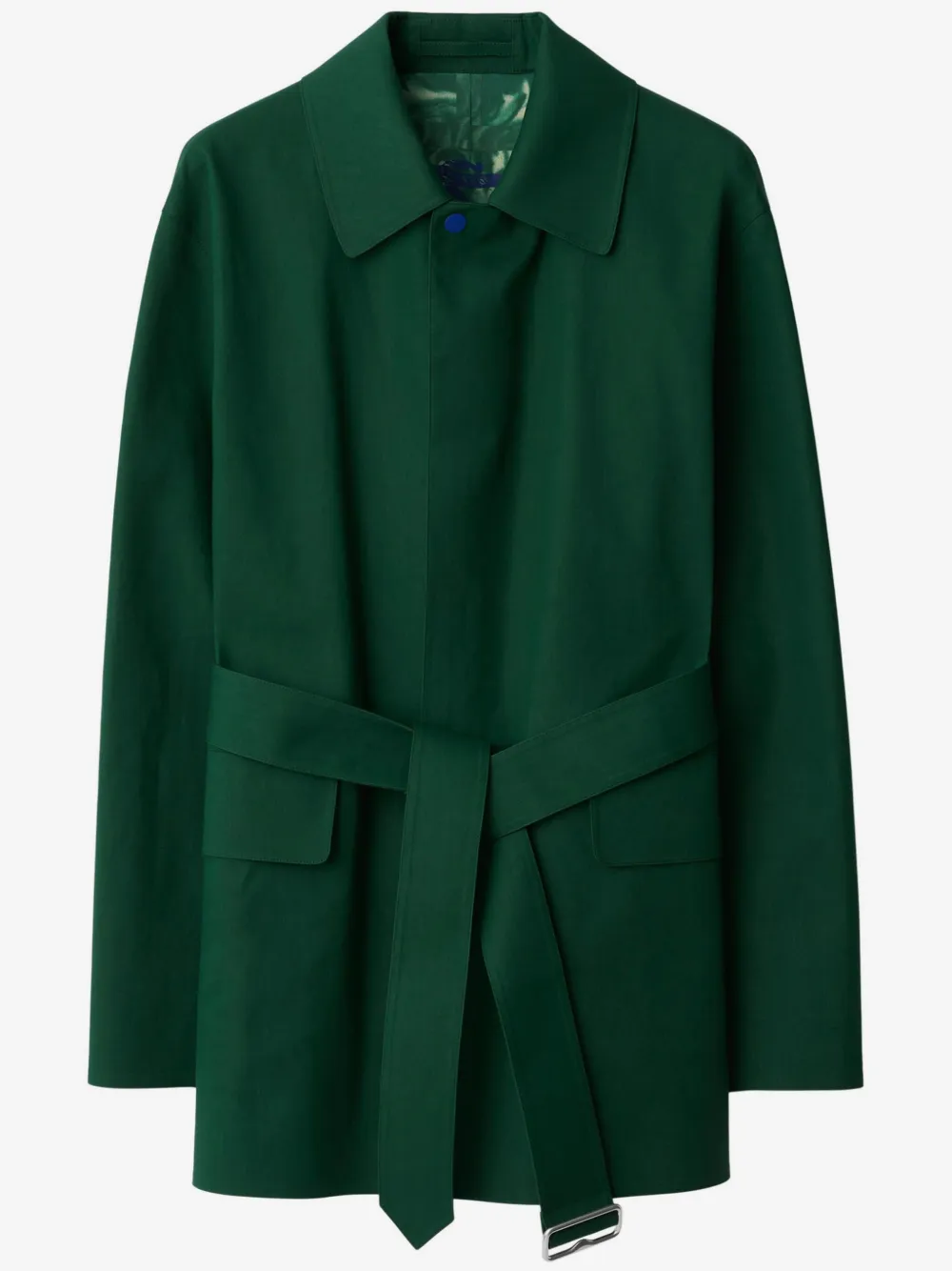 Burberry single-breasted cotton coat | Green | Image 1