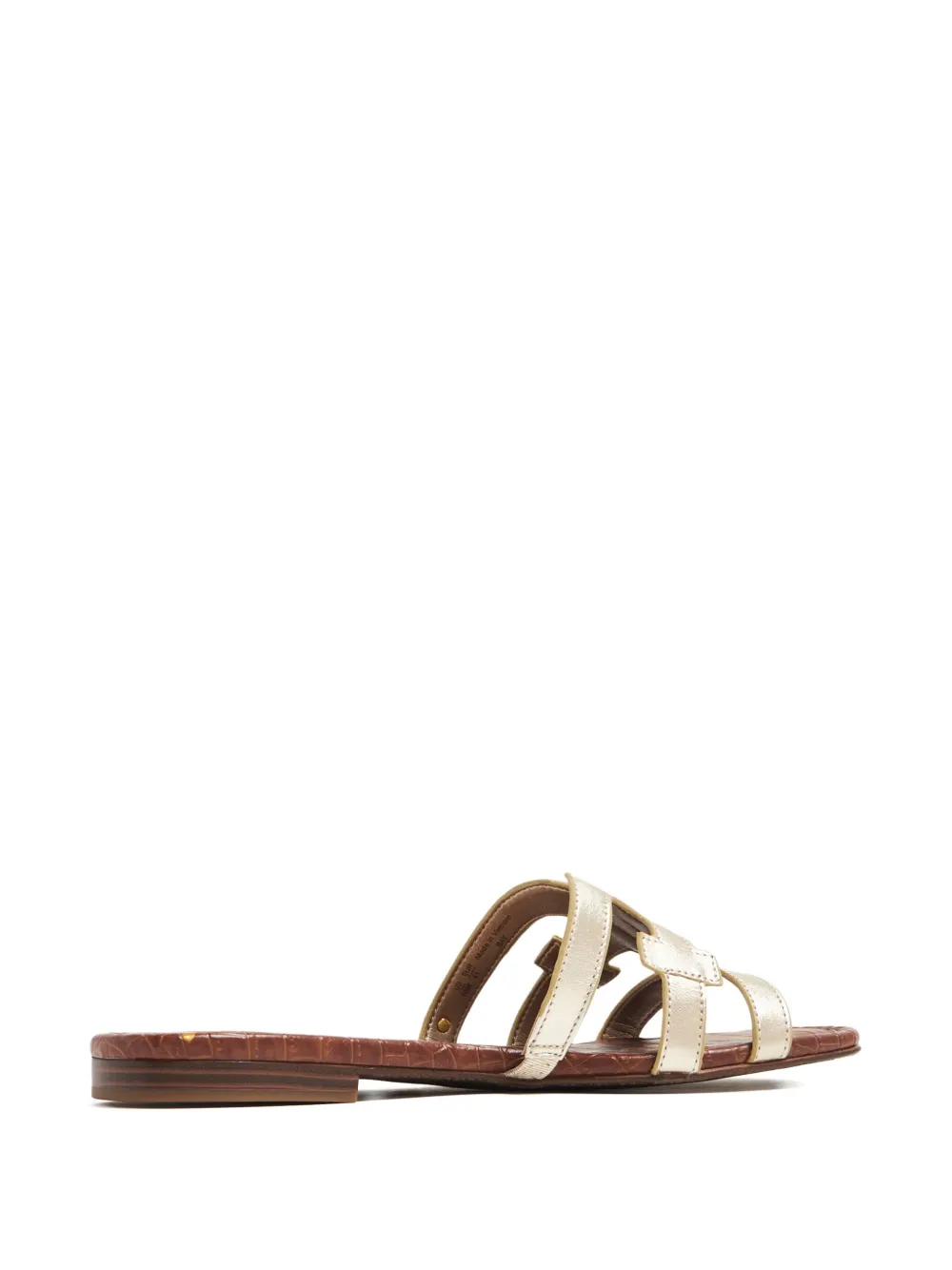 Sam Edelman Bay metallic leather flat sandals Gold