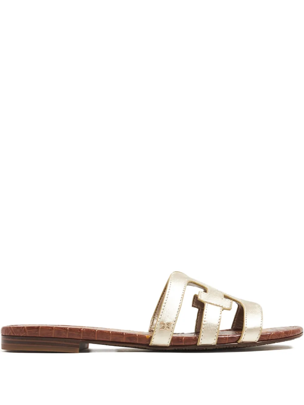 Sam Edelman Bay metallic leather flat sandals Gold