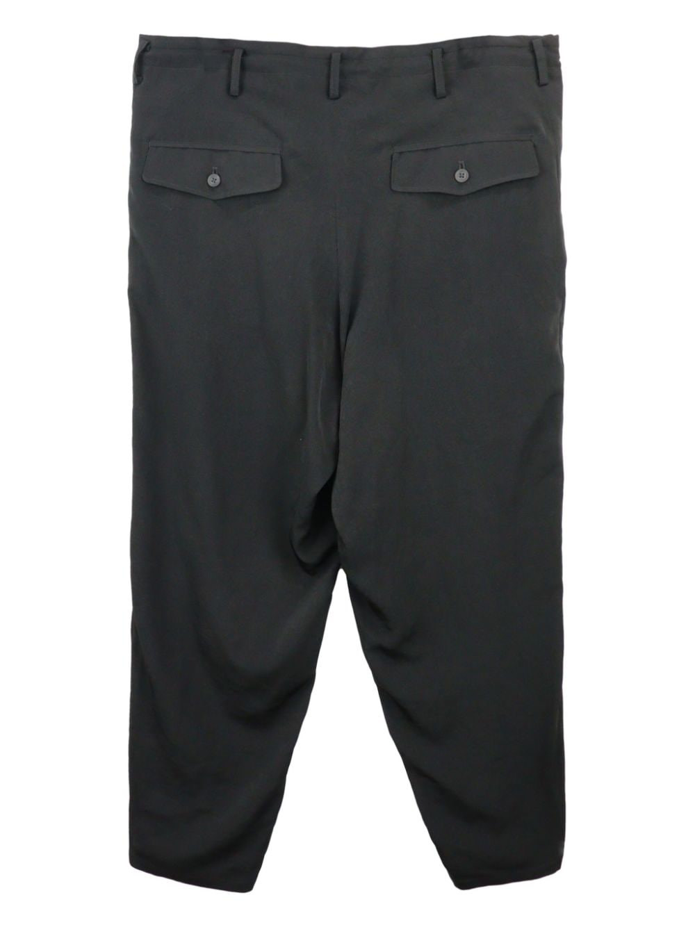 Shop Yohji Yamamoto Buttoned Tapered Trousers In Black