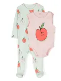 Stella McCartney Kids apple-print sleepsuit set - Green