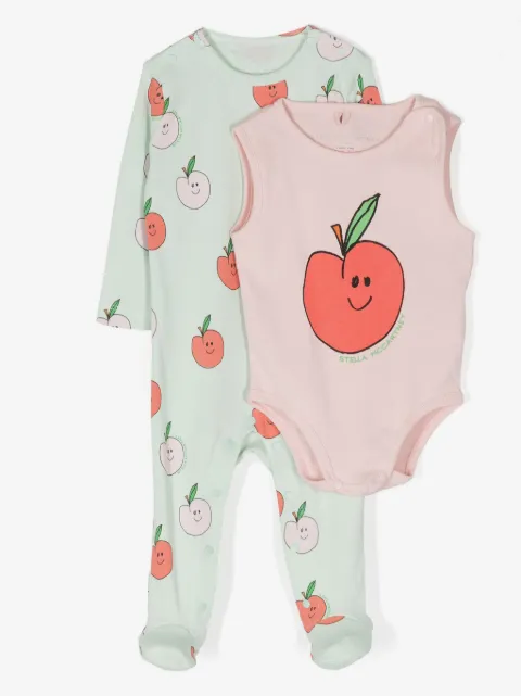 Stella McCartney Kids apple-print sleepsuit set
