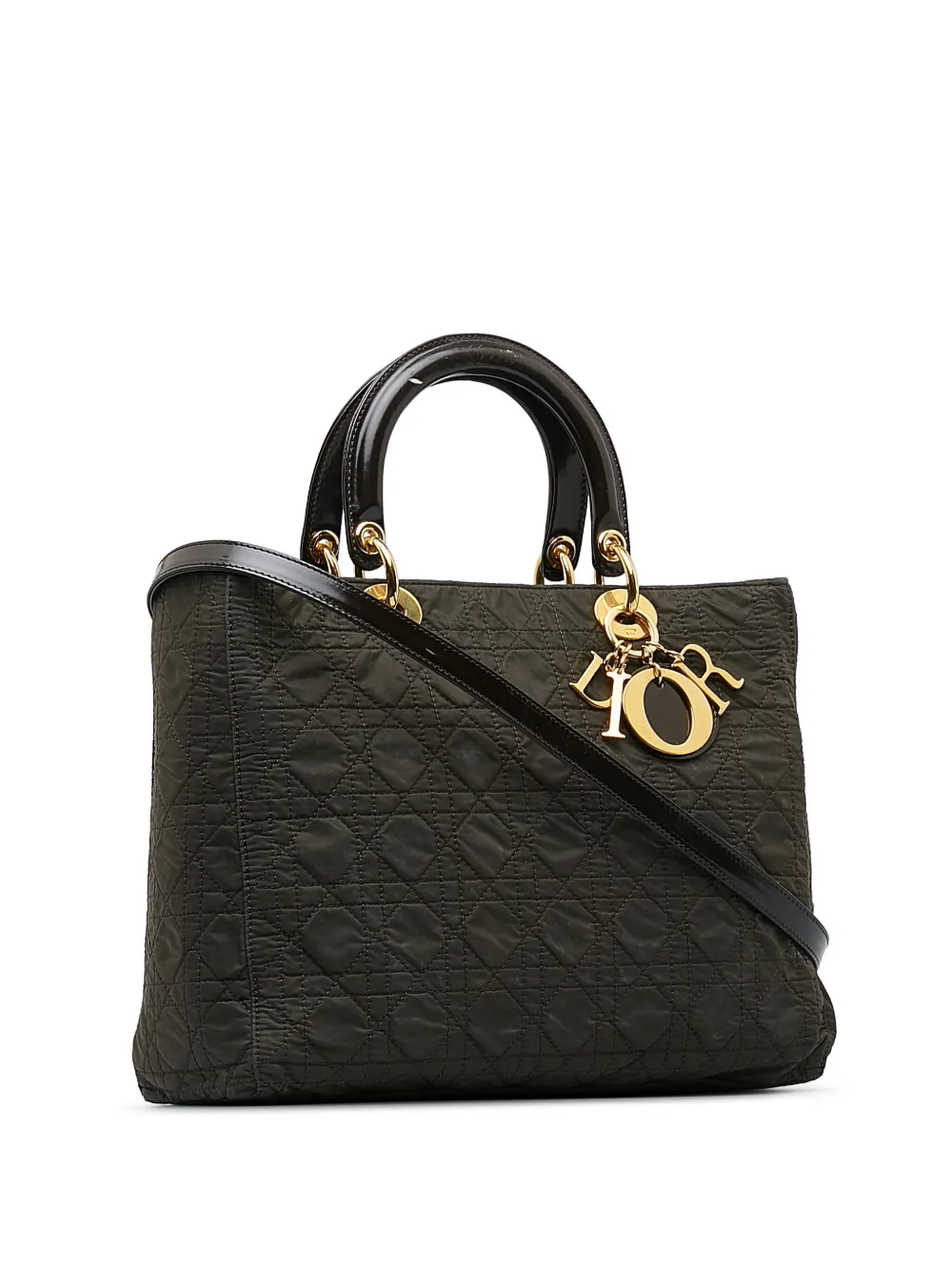 Christian Dior Pre-Owned 1998 Pre-Owned Dior Large Canvas Cannage Lady Satchel - Zwart